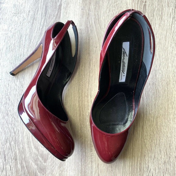 Brian Atwood Shoes - Brian Atwood Burgundy Sling Back Pumps